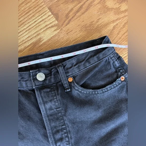 RE/DONE 70s Stovepipe High Rise Straight Leg Jeans Black Vintage-Inspired Denim